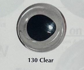 CLEAR W/BLACK PUPIL (FLINT EYES #130)